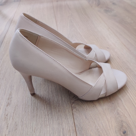 3" nude open-toe heels - Picture 2 of 5